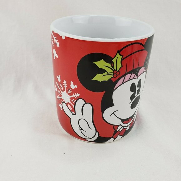 Disney Minnie Mouse Coffee Mug Cup Galerie Christmas Red XL Oversized - Picture 2 of 5